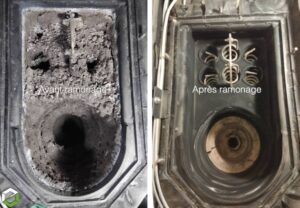 Avant-après nettoyage chaudière à granulés OKOFEN à Rieux Volvestre (31)